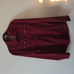 Guess Dillon Slim Fit Button Down Mens Shirt Deep Red Color Large